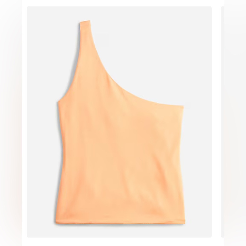 NWT J. Crew One-Shoulder FormKnit Tank Top, Sz Small, Bright Cantaloupe